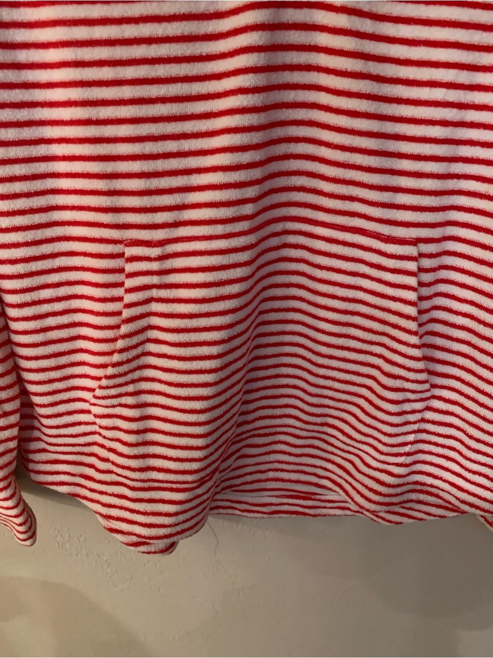 Vineyard Vines Red and White Striped Woman Terry Pullover Pouch Pocket size S - Picture 4 of 6